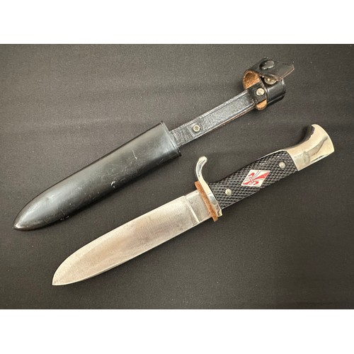 2292 - Scout Knife in the form of a Hitler Youth dagger but produced post war. Single edged blade with 137m... 