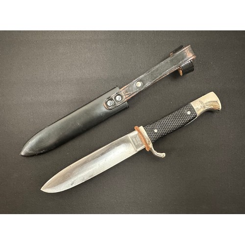 2292 - Scout Knife in the form of a Hitler Youth dagger but produced post war. Single edged blade with 137m... 