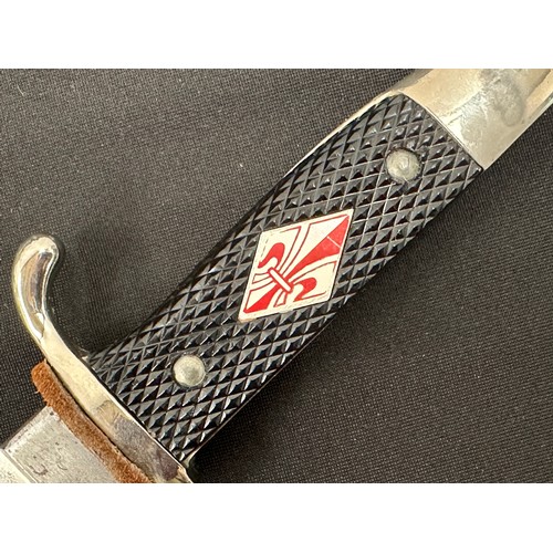 2292 - Scout Knife in the form of a Hitler Youth dagger but produced post war. Single edged blade with 137m... 