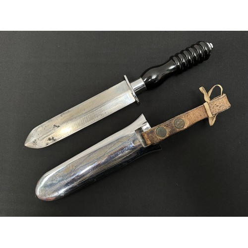 2297 - Sieibe Gorman Divers Knife with double edged blade 195mm in length. Maker marked 