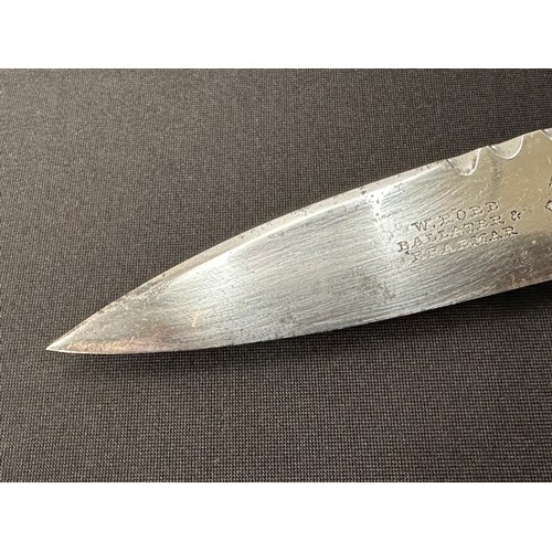 2300 - Scottish Sgian-dubh Knife with 115mm long double edged blade maker marked 