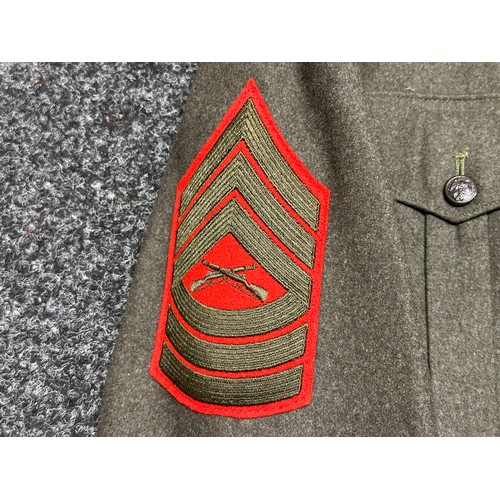 2307 - Post War USMC Service Dress Uniform with shoulder sleeve insignia for the 6th Marine Division, Maste... 