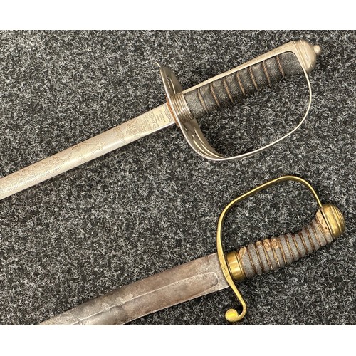 2310 - Victorian Police Hanger sword with curved single edged blade 600mm in length. No markings. Brass gua... 