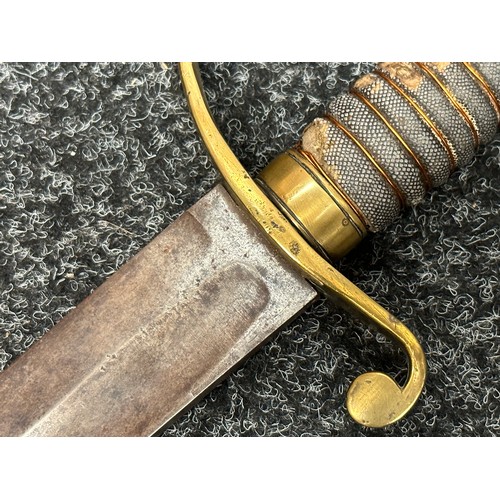 2310 - Victorian Police Hanger sword with curved single edged blade 600mm in length. No markings. Brass gua... 