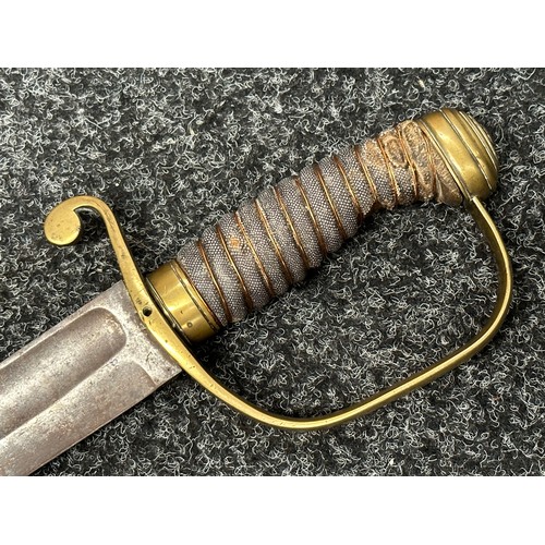 2310 - Victorian Police Hanger sword with curved single edged blade 600mm in length. No markings. Brass gua... 