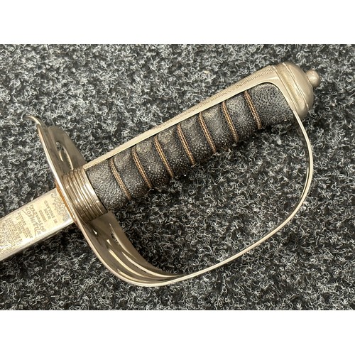 2310 - Victorian Police Hanger sword with curved single edged blade 600mm in length. No markings. Brass gua... 