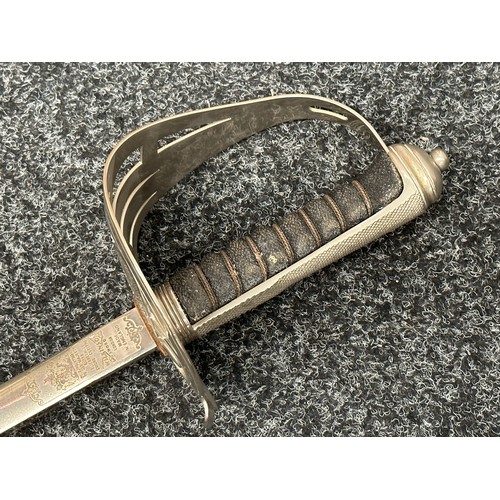 2310 - Victorian Police Hanger sword with curved single edged blade 600mm in length. No markings. Brass gua... 