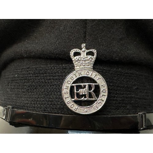 2311 - Police Constables Portsmouth City Police Cap with Queens Crown Cap badge.  Size marked 58 / 7 1/8th.... 