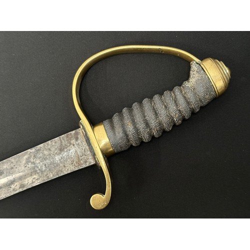 2312 - Victorian Police Hanger Sword with curved fullered single edged blade 610mm in length engraved to 