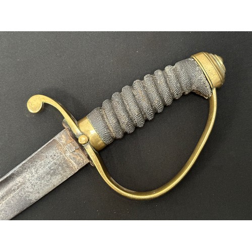 2312 - Victorian Police Hanger Sword with curved fullered single edged blade 610mm in length engraved to 