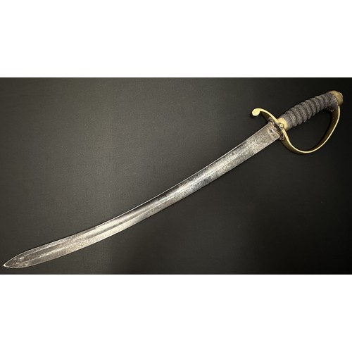 2312 - Victorian Police Hanger Sword with curved fullered single edged blade 610mm in length engraved to 