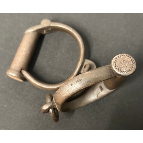 2313 - Pair of Victorian Police Handcuffs marked 