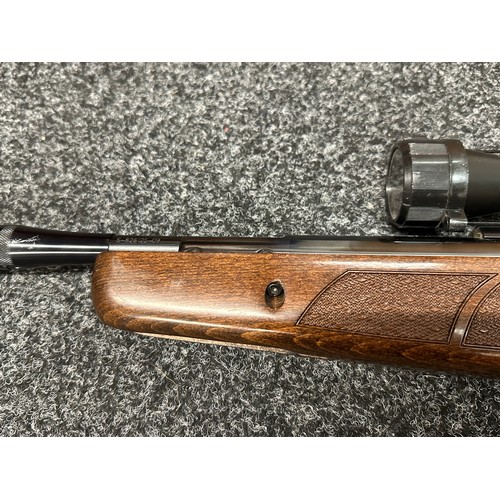 2327 - BSA .22 cal Air Rifle Serial no. S-828125-09. Working order. Fitted with a Moderator and a BSA .22 S... 