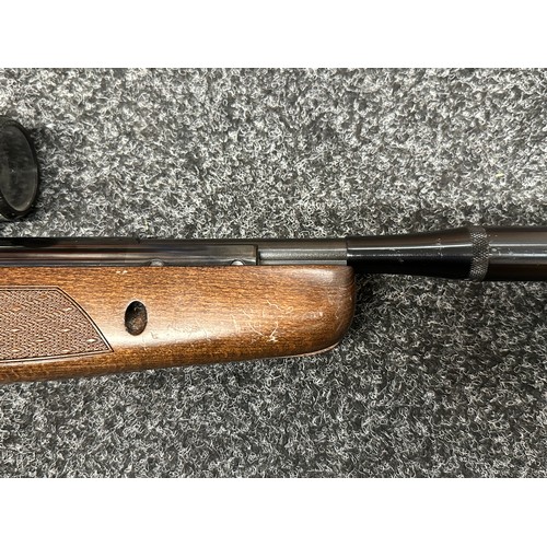 2327 - BSA .22 cal Air Rifle Serial no. S-828125-09. Working order. Fitted with a Moderator and a BSA .22 S... 