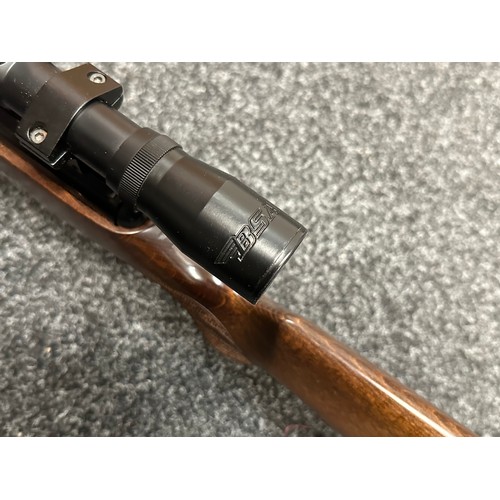 2327 - BSA .22 cal Air Rifle Serial no. S-828125-09. Working order. Fitted with a Moderator and a BSA .22 S... 