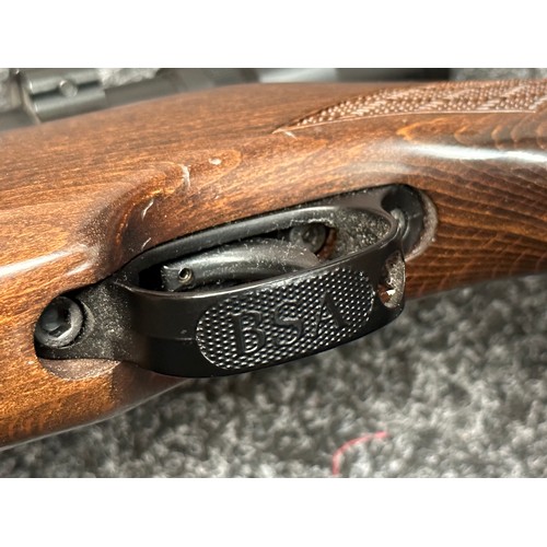 2327 - BSA .22 cal Air Rifle Serial no. S-828125-09. Working order. Fitted with a Moderator and a BSA .22 S... 