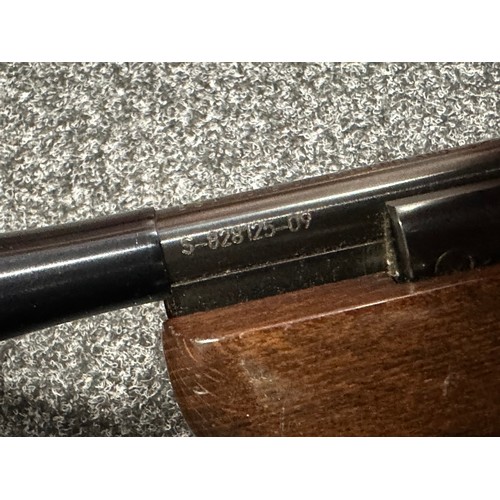 2327 - BSA .22 cal Air Rifle Serial no. S-828125-09. Working order. Fitted with a Moderator and a BSA .22 S... 