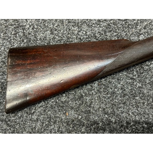 2328 - English Pinfire Double Barrel Shotgun with 759mm long Damascus barrels. 13 Bore. No makers mark or s... 