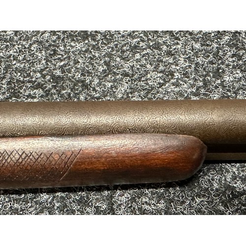 2328 - English Pinfire Double Barrel Shotgun with 759mm long Damascus barrels. 13 Bore. No makers mark or s... 