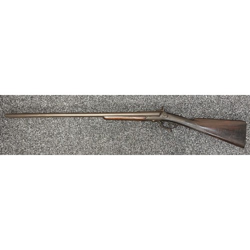 2328 - English Pinfire Double Barrel Shotgun with 759mm long Damascus barrels. 13 Bore. No makers mark or s... 