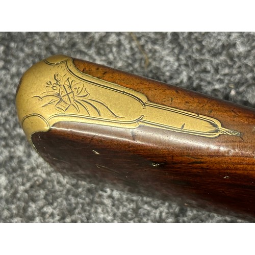 2329 - Flintlock Blunderbuss with brass barrel 345mm in length. Lock marked 