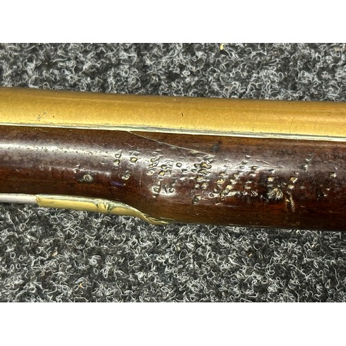 2329 - Flintlock Blunderbuss with brass barrel 345mm in length. Lock marked 