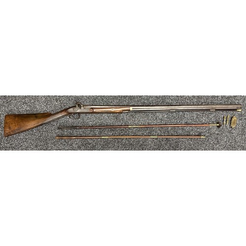 2334 - Percussion Cap Musket by Manton with 870mm long barrel, bore approx. 17mm. Lock is marked 