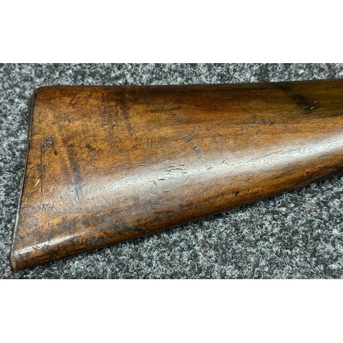 2334 - Percussion Cap Musket by Manton with 870mm long barrel, bore approx. 17mm. Lock is marked 