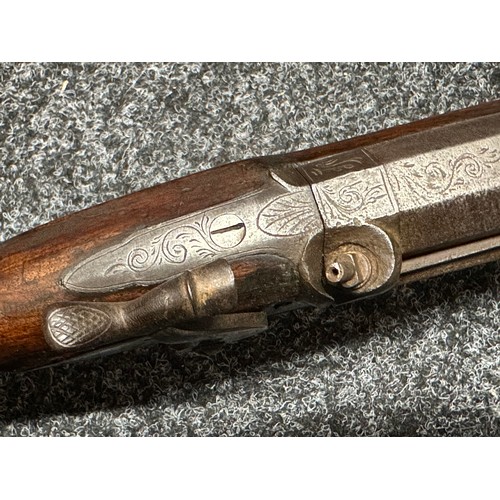 2334 - Percussion Cap Musket by Manton with 870mm long barrel, bore approx. 17mm. Lock is marked 