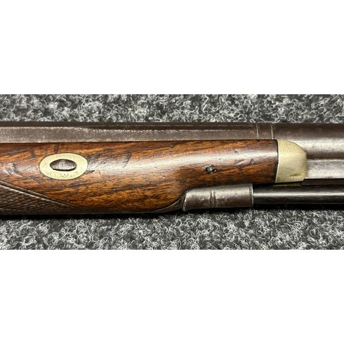 2334 - Percussion Cap Musket by Manton with 870mm long barrel, bore approx. 17mm. Lock is marked 