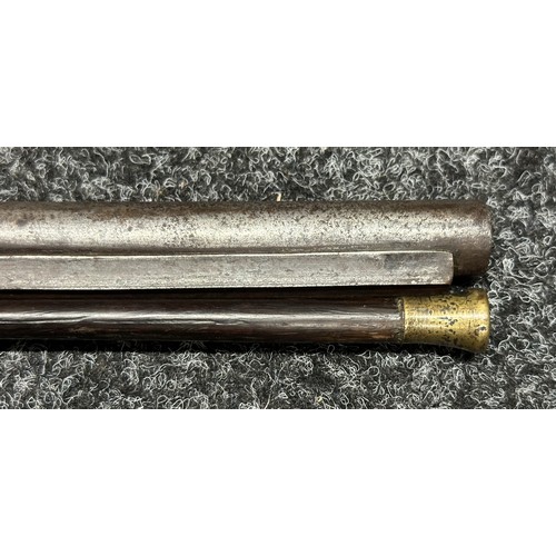 2334 - Percussion Cap Musket by Manton with 870mm long barrel, bore approx. 17mm. Lock is marked 