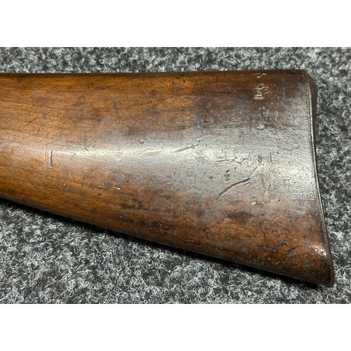 2334 - Percussion Cap Musket by Manton with 870mm long barrel, bore approx. 17mm. Lock is marked 