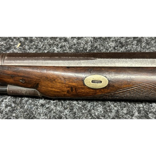 2334 - Percussion Cap Musket by Manton with 870mm long barrel, bore approx. 17mm. Lock is marked 