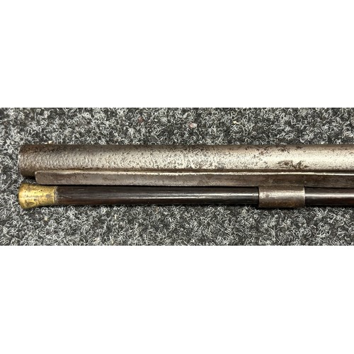 2334 - Percussion Cap Musket by Manton with 870mm long barrel, bore approx. 17mm. Lock is marked 