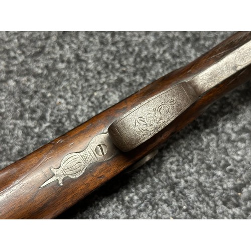 2334 - Percussion Cap Musket by Manton with 870mm long barrel, bore approx. 17mm. Lock is marked 