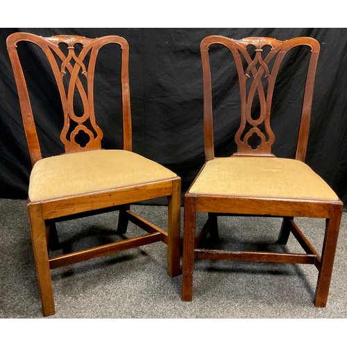 75 - A pair of 19th century Chippendale style chairs, 93.5cm high x 54.5cm wide, (2).