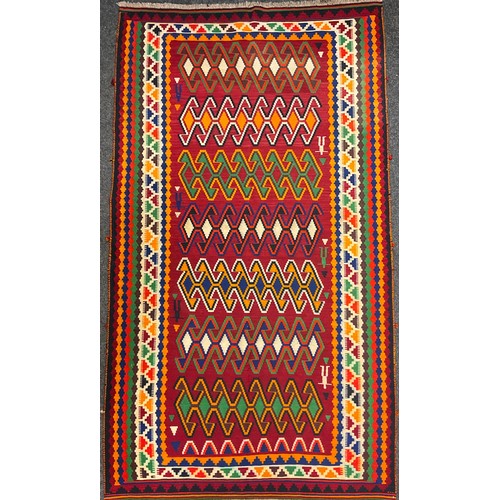 78 - A South West Persian Qashgai Kilim rug, 280cm x 155cm.