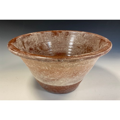 94 - A large stoneware pancheon bowl, 21cm high, 43cm dia