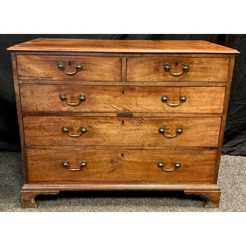 99 - A George III mahogany chest of drawers, two short, over three graduated long drawers, 86cm high x 10... 