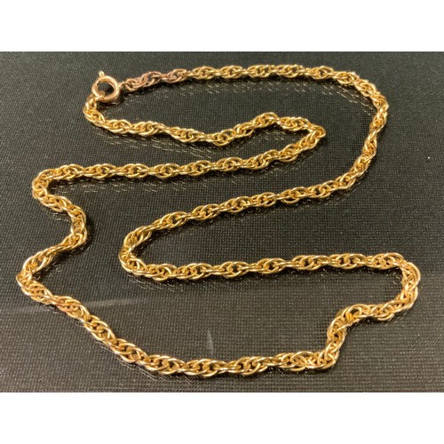 432 - A yellow metal fancy link necklace  (testing as approx 9ct gold), 10.7 g