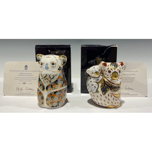 35 - A Royal Crown Derby paperweight, Queensland Koala, Endangered Species Series, specially commissioned... 