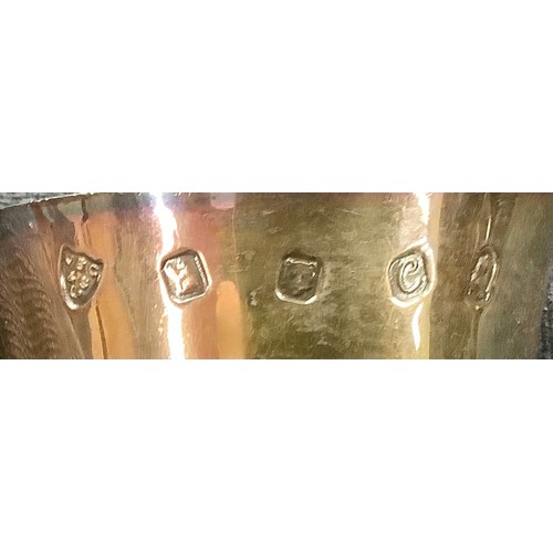 41 - An Elizabeth II Britannia silver flared cylindrical beaker, gilt lined interior, engraved ERII 1952-... 
