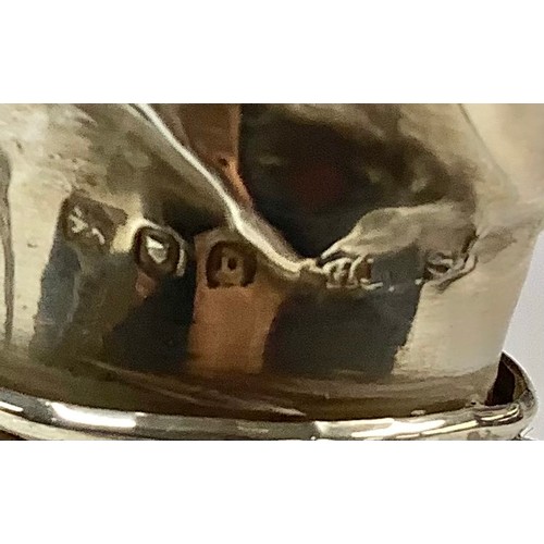 46 - A silver napkin ring, Birmingham 1975; other silver napkin rings; a Georgian silver mounted cut glas... 