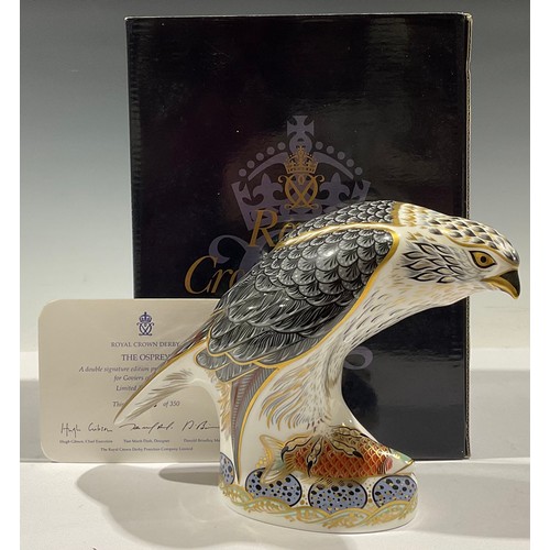 55 - A Royal Crown Derby paperweight, The Osprey, double signature edition pre-release for Goviers of Sid... 