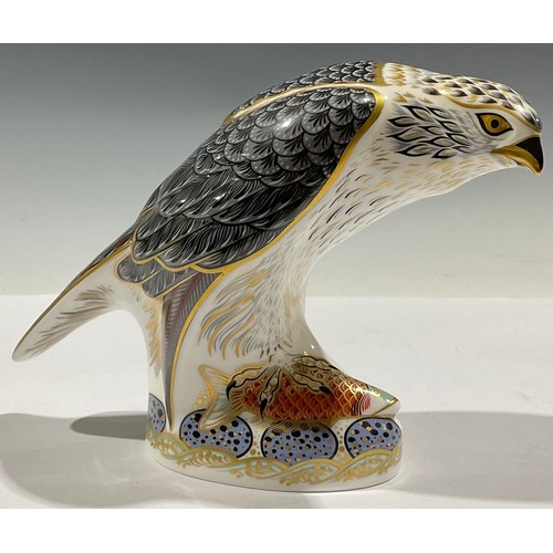 55 - A Royal Crown Derby paperweight, The Osprey, double signature edition pre-release for Goviers of Sid... 