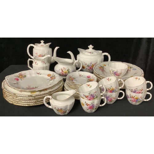 93 - A Royal Crown Derby Posies dinner and tea service for six comprising dinner plates, dessert bowls, s... 