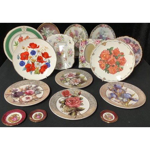 99 - A Royal Albert collector's plate, Elizabeth of Glamis, another Cornfield Poppies; others, three Brad... 