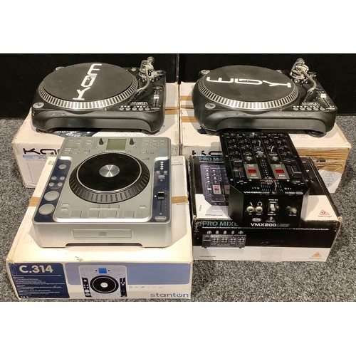 149 - Vinyl Records A Pair of KAM DDX4500 USB Pro Direct drive turntables (Boxed), a Pro Mixer VMX200USB 2... 