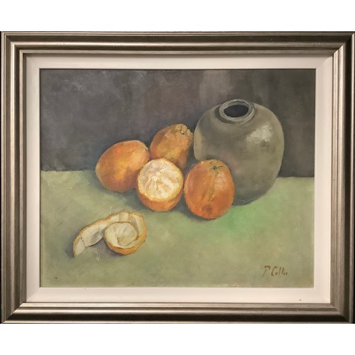 198 - Peter Collis R.H.A (1929-2012) 
Still Life with Oranges  
signed lower right and to verso, oil on ca... 