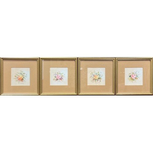 199 - Michael Crawley, a set of four, studies for porcelain, 8.5cm x 8.5cm